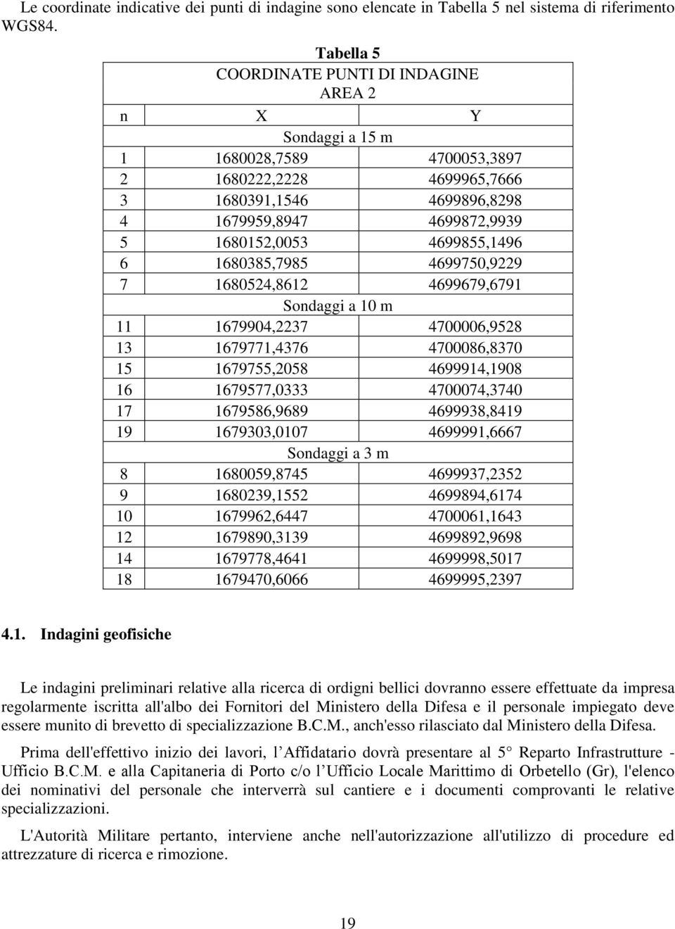 4699855,1496 6 1680385,7985 4699750,9229 7 1680524,8612 4699679,6791 Sondaggi a 10 m 11 1679904,2237 4700006,9528 13 1679771,4376 4700086,8370 15 1679755,2058 4699914,1908 16 1679577,0333