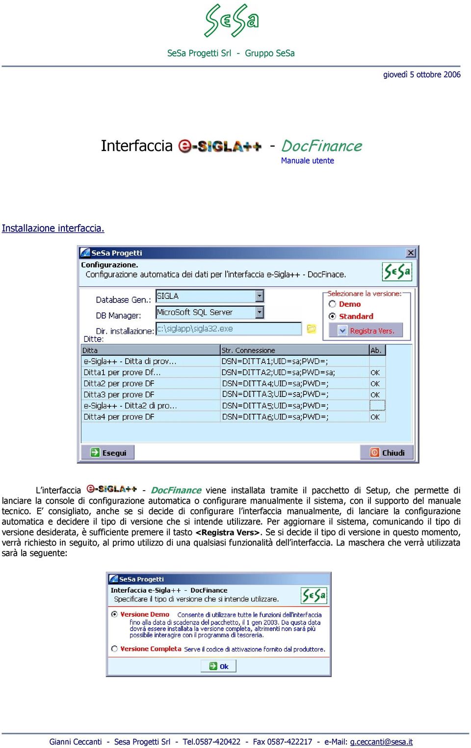 supporto del manuale tecnico.