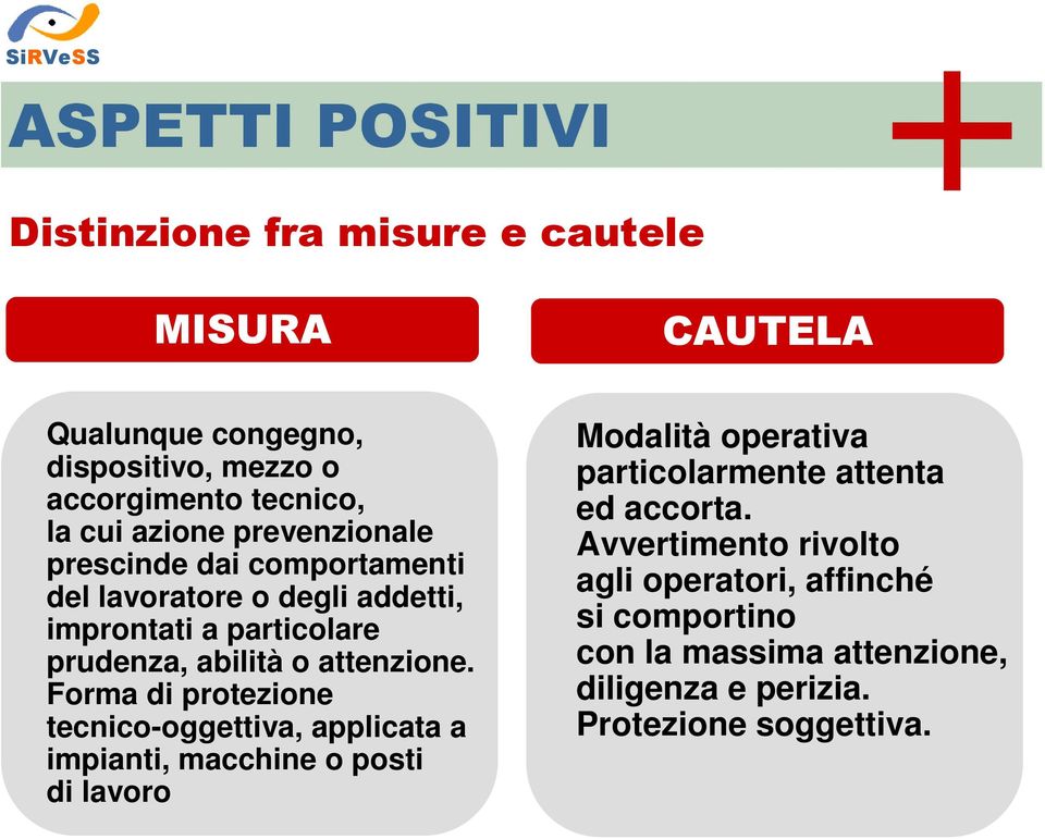 Forma di protezione tecnico-oggettiva, applicata a impianti, macchine o posti di lavoro Modalità operativa particolarmente attenta ed