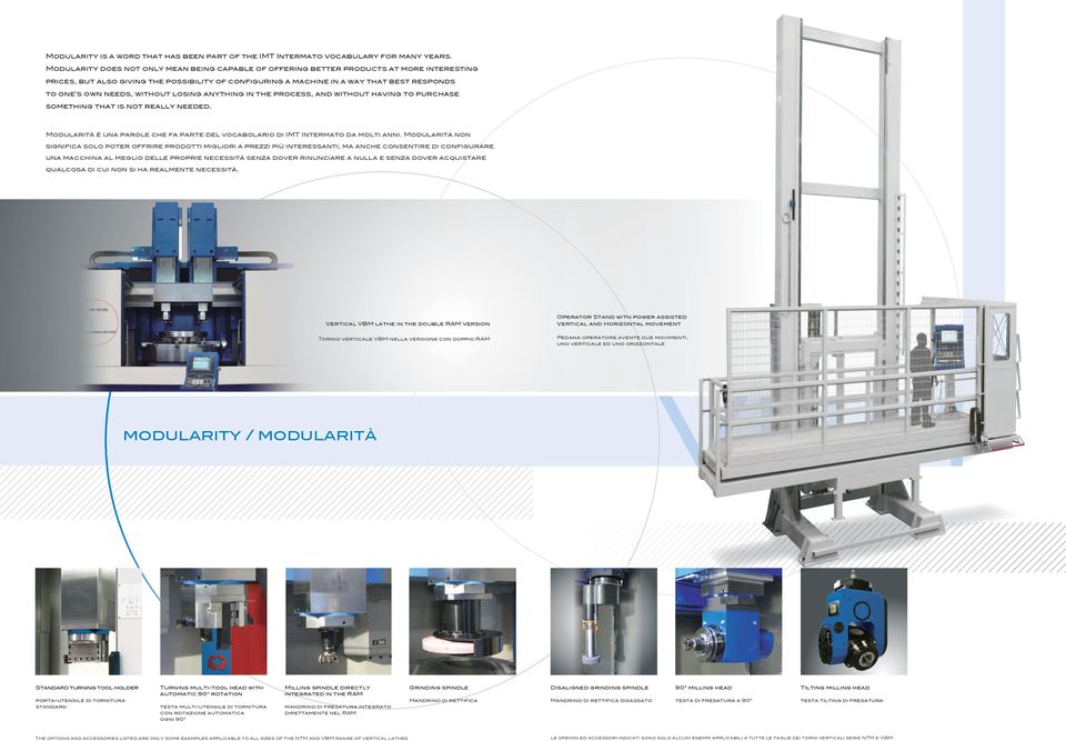 needs, without losing anything in the process, and without having to purchase something that is not really needed. Modularità è una parole che fa parte del vocabolario di IMT Intermato da molti anni.