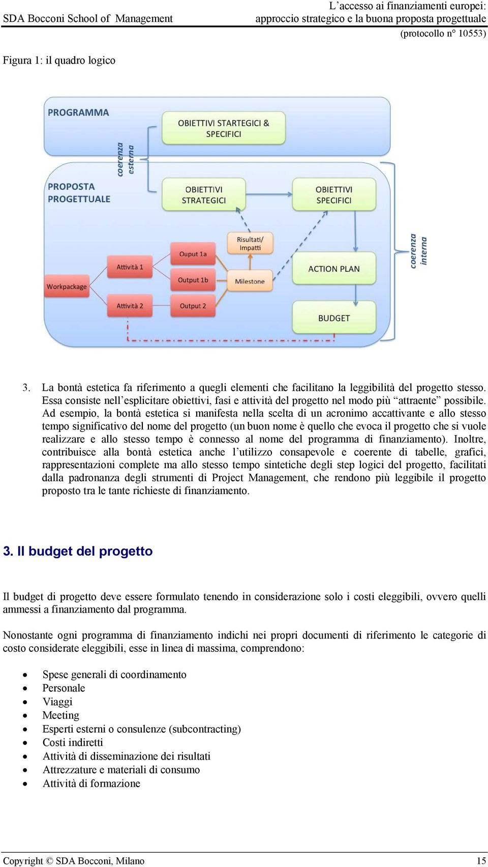 Ad esempio, la bontà estetica si manifesta nella scelta di un acronimo accattivante e allo stesso tempo significativo del nome del progetto (un buon nome è quello che evoca il progetto che si vuole