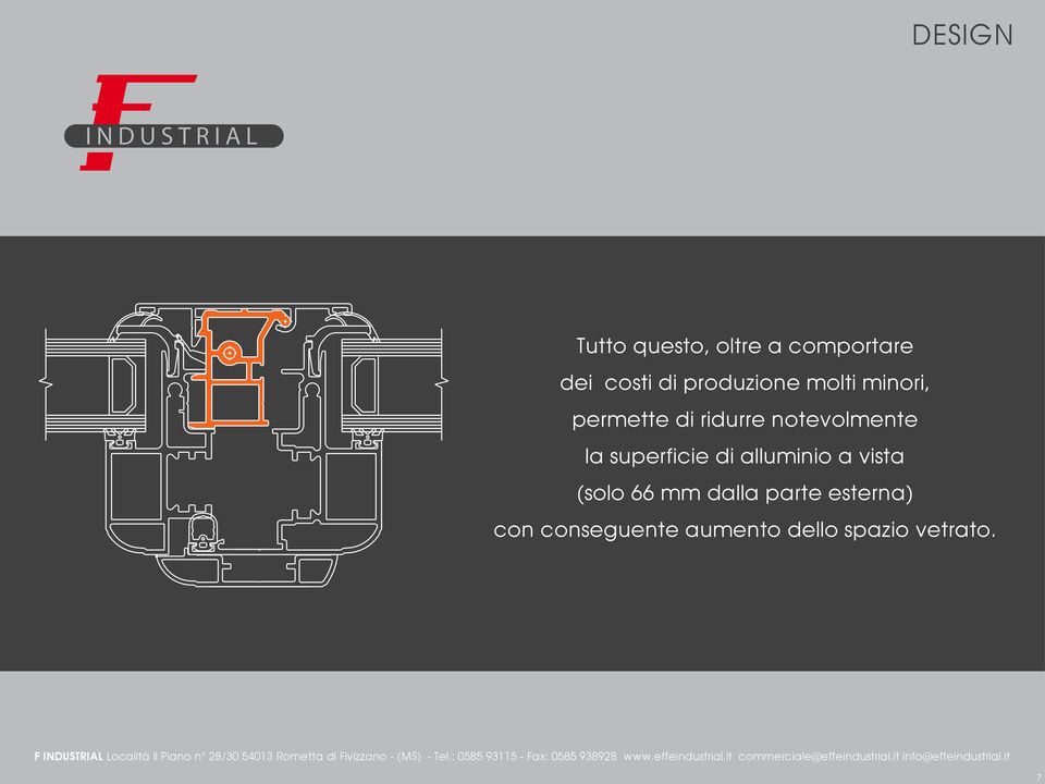 notevolmente la superficie di alluminio a vista (solo 66