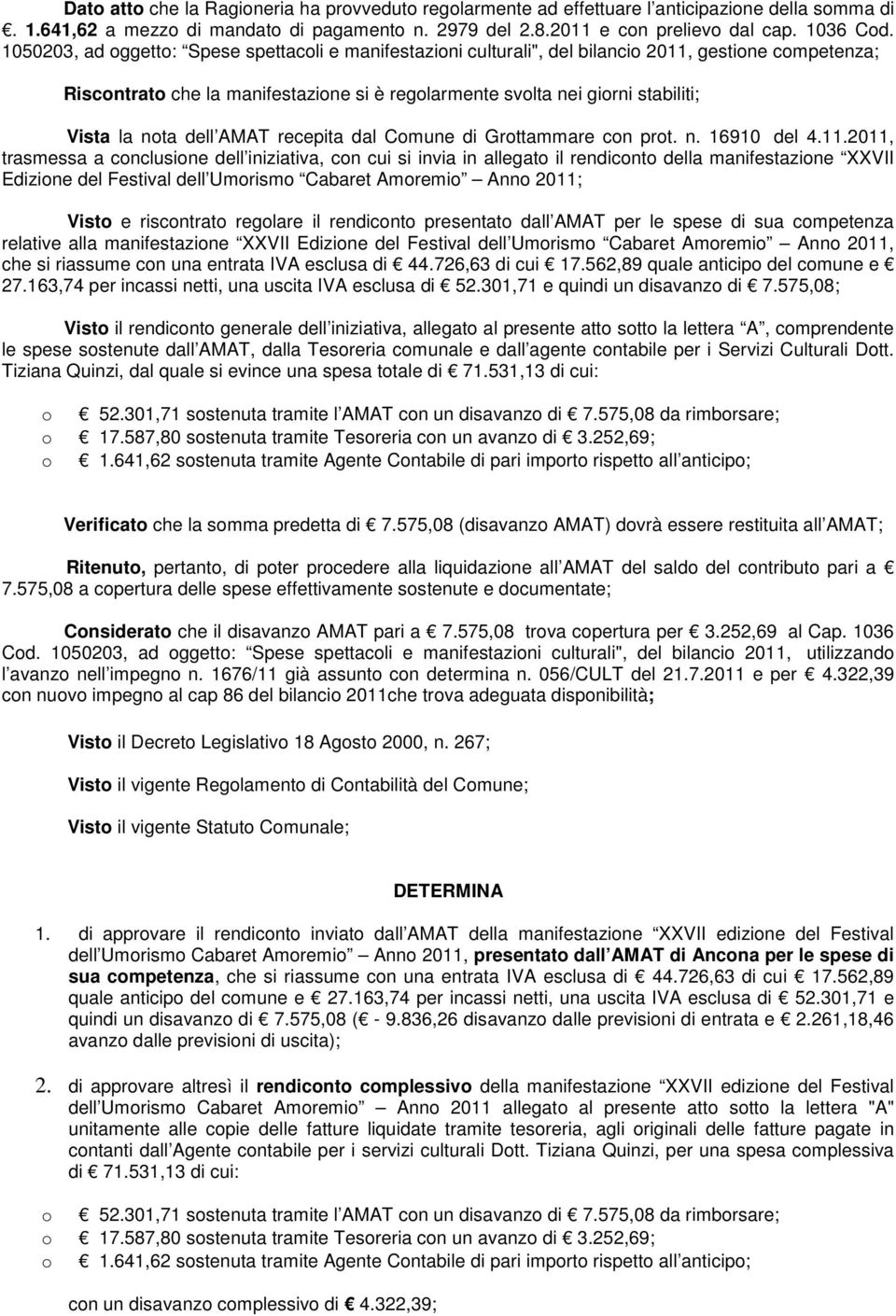 nota dell AMAT recepita dal Comune di Grottammare con prot. n. 16910 del 4.11.