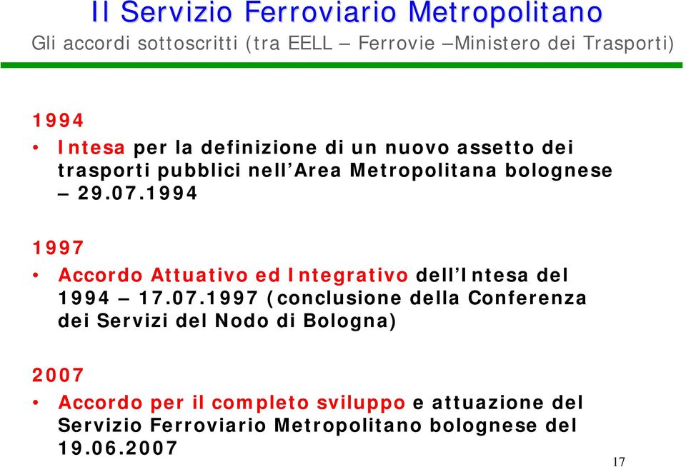 1994 1997 Accordo Attuativo ed Integrativo dell Intesa del 1994 17.07.