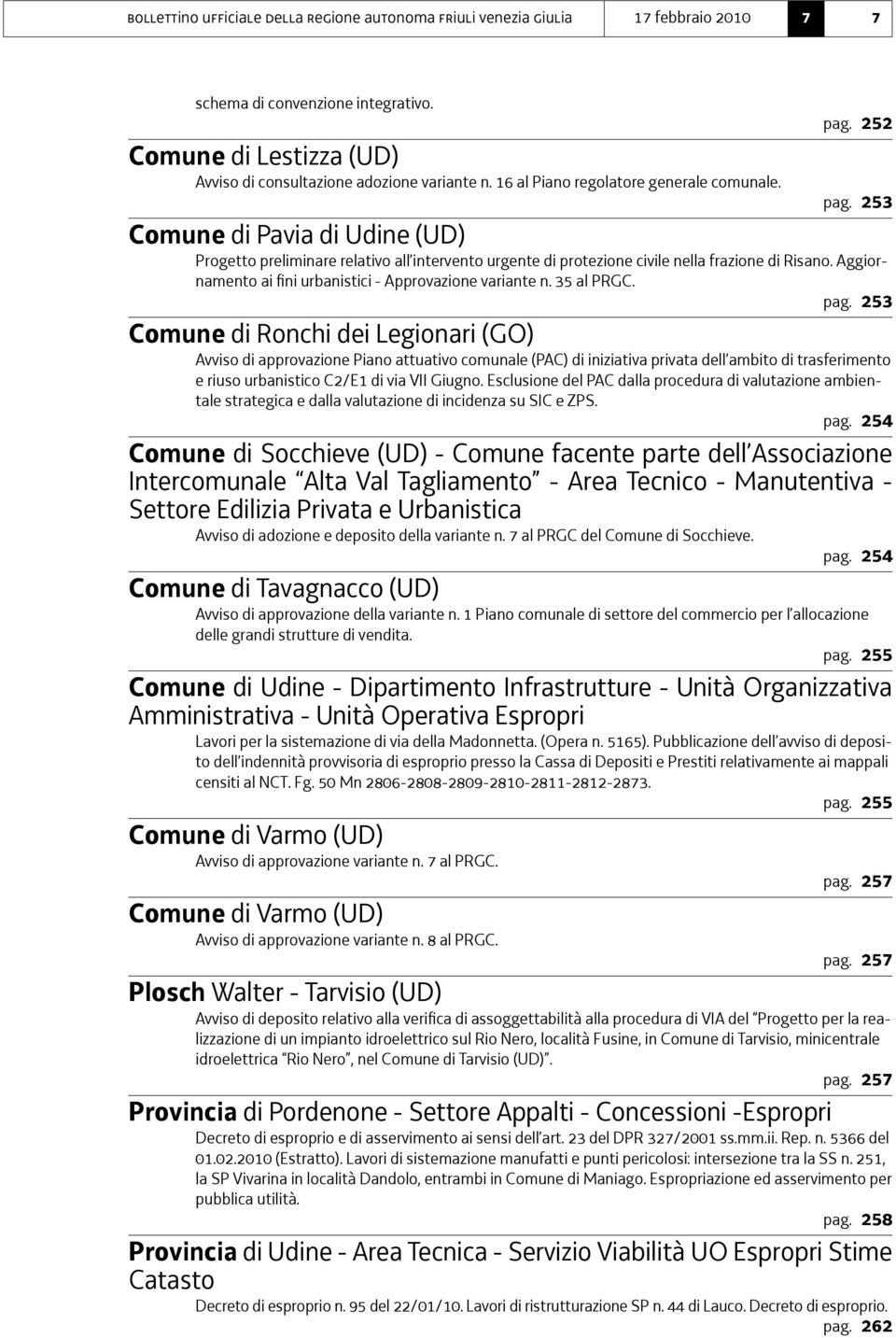 Aggiornamento ai fini urbanistici - Approvazione variante n. 35 al PRGC. pag.