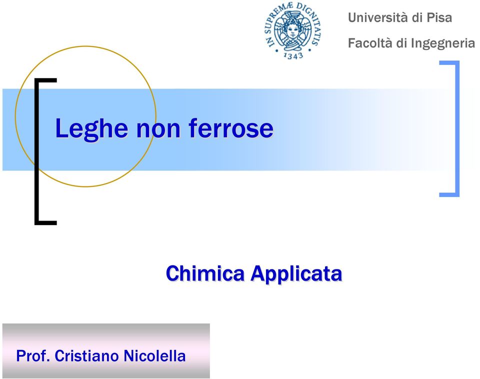 Leghe non ferrose Chimica