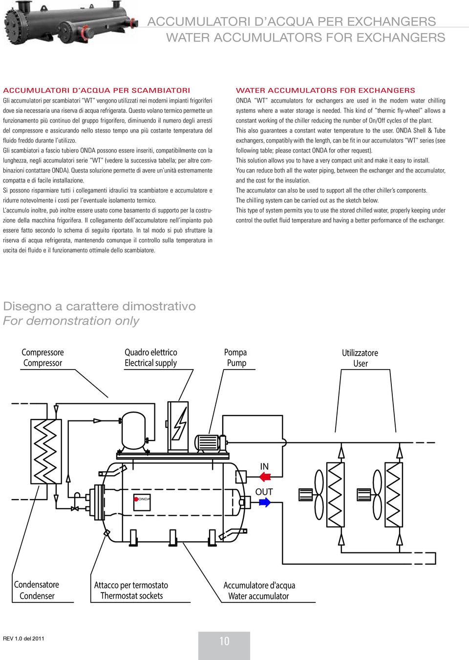 Questo volano termico permette un funzionamento più continuo del gruppo frigorifero, diminuendo il numero degli arresti del compressore e assicurando nello stesso tempo una più costante temperatura