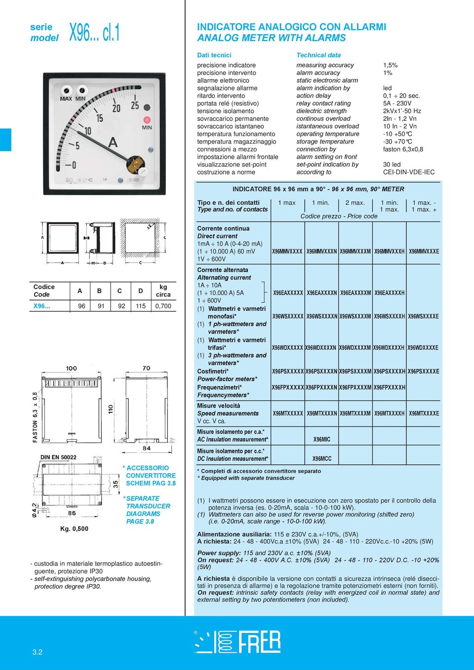 static electronic alarm segnalazione allarme alarm indication by led ritardo intervento action delay 0,1 20 sec.