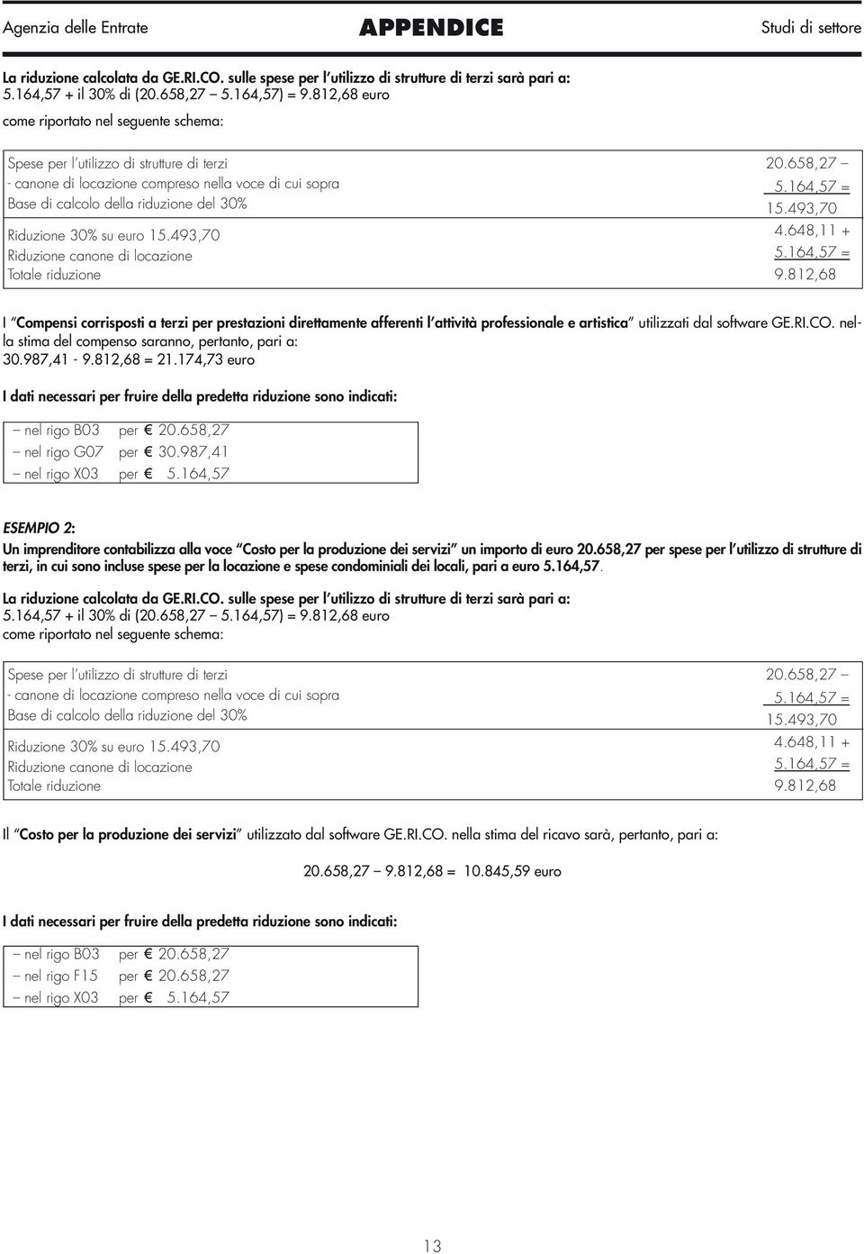 164,57 = Base di calcolo della riduzione del 30% 15.493,70 Riduzione 30% su euro 15.493,70 4.648,11 + Riduzione canone di locazione 5.164,57 = Totale riduzione 9.