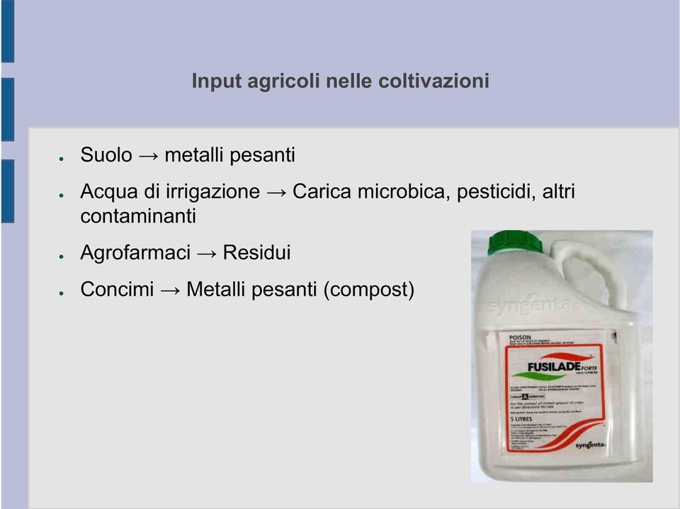 microbica, pesticidi, altri contaminanti