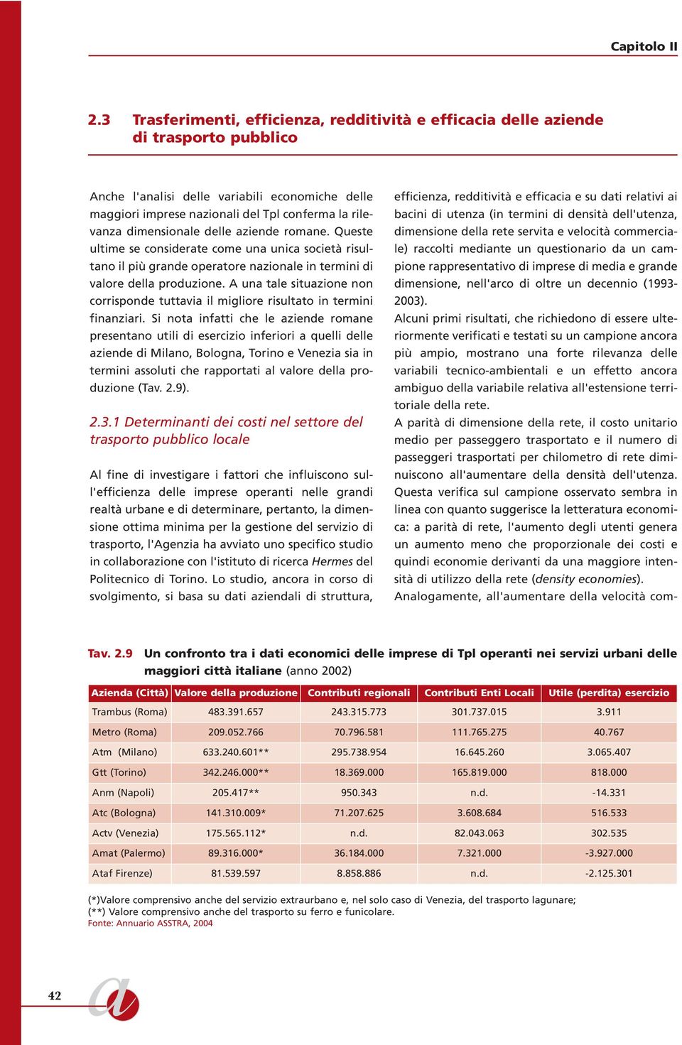 dimensionale delle aziende romane. Queste ultime se considerate come una unica società risultano il più grande operatore nazionale in termini di valore della produzione.