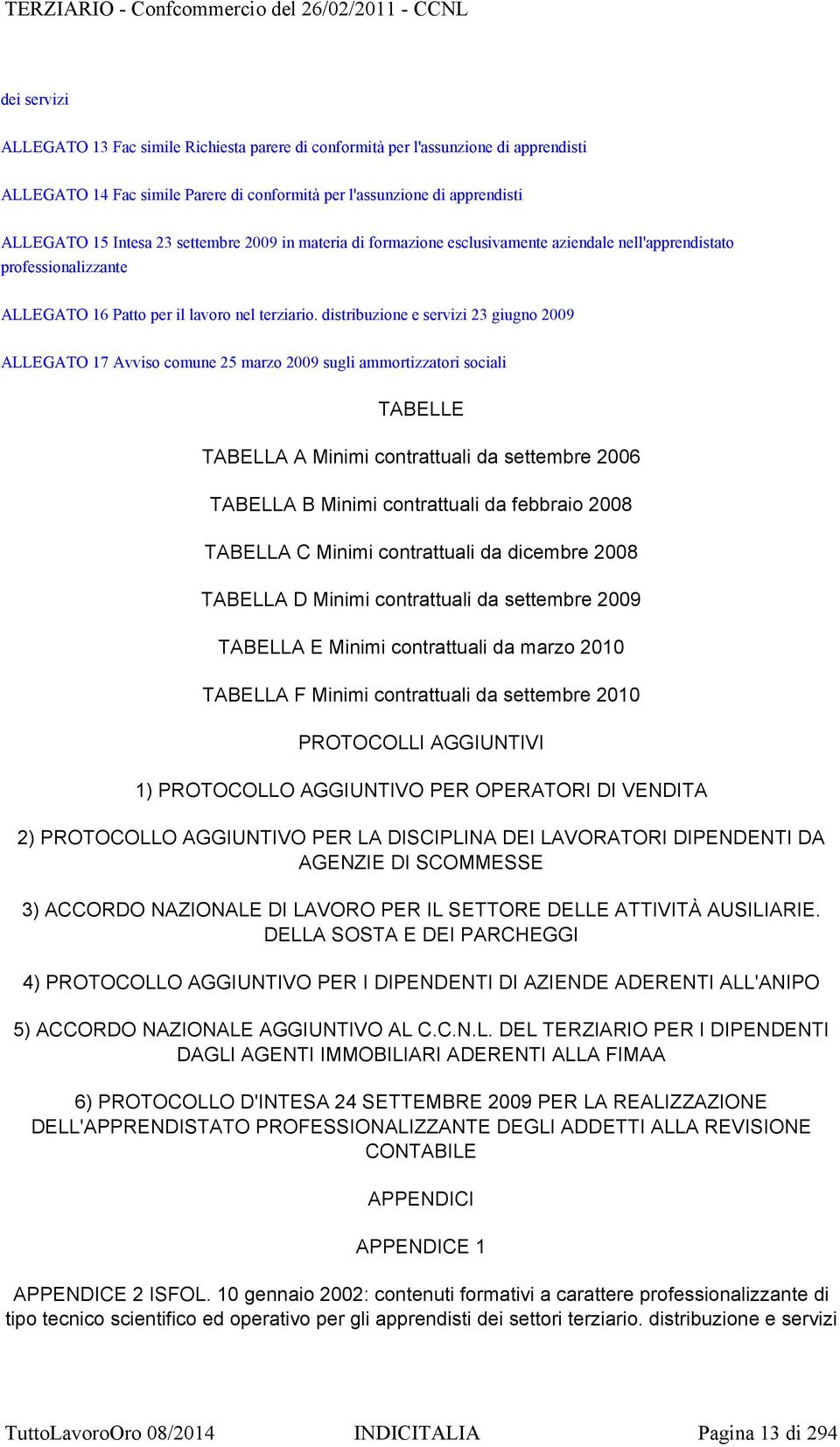 distribuzione e servizi 23 giugno 2009 ALLEGATO 17 Avviso comune 25 marzo 2009 sugli ammortizzatori sociali TABELLE TABELLA A Minimi contrattuali da settembre 2006 TABELLA B Minimi contrattuali da