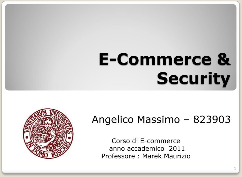 Corso di E-commerce anno