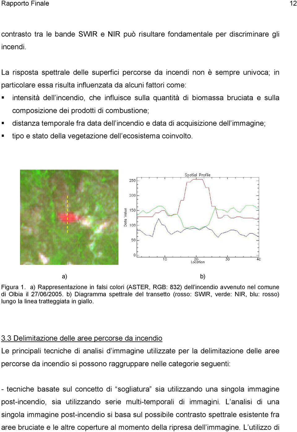 di biomassa bruciata e sulla composizione dei prodotti di combustione; distanza temporale fra data dell incendio e data di acquisizione dell immagine; tipo e stato della vegetazione dell ecosistema