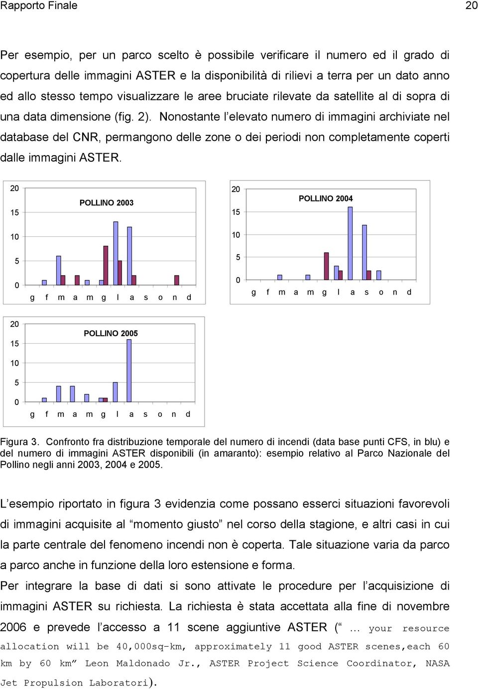 Nonostante l elevato numero di immagini archiviate nel database del CNR, permangono delle zone o dei periodi non completamente coperti dalle immagini ASTER.