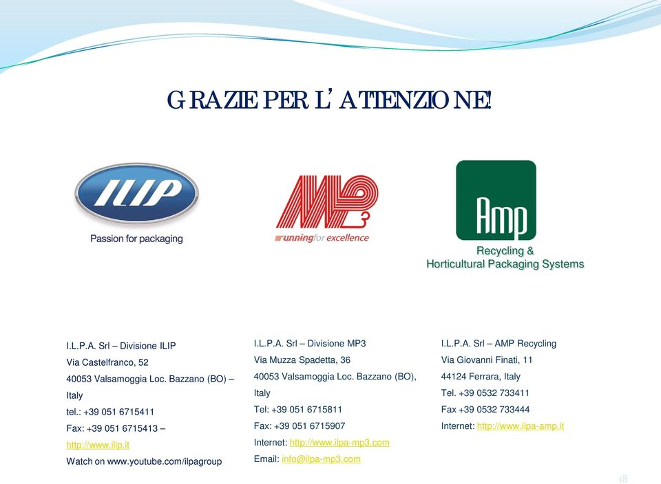 Srl Divisione MP3 Via Muzza Spadetta, 36 40053 Valsamoggia Loc. Bazzano (BO), Italy Tel: +39 051 6715811 Fax: +39 051 6715907 Internet: http://www.