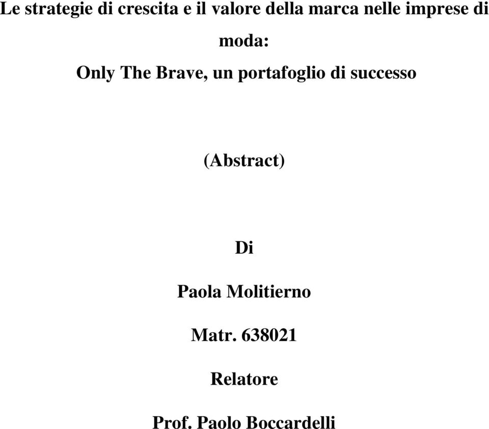 portafoglio di successo (Abstract) Di Paola