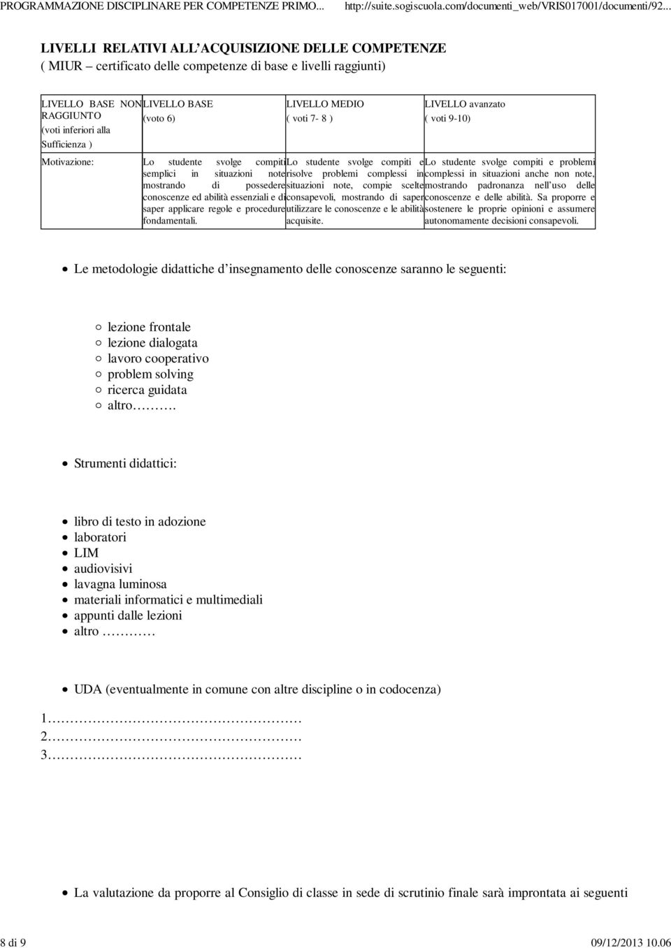 ) Motivazione: LIVELLO MEDIO ( voti 7-8 ) LIVELLO avanzato ( voti 9-10) Lo studente svolge compitilo studente svolge compiti elo studente svolge compiti e problemi semplici in situazioni noterisolve