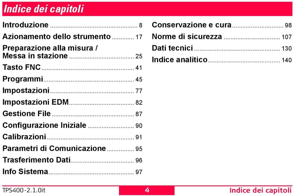 .. 87 Configurazione Iniziale... 90 Calibrazioni... 91 Parametri di Comunicazione... 95 Trasferimento Dati.