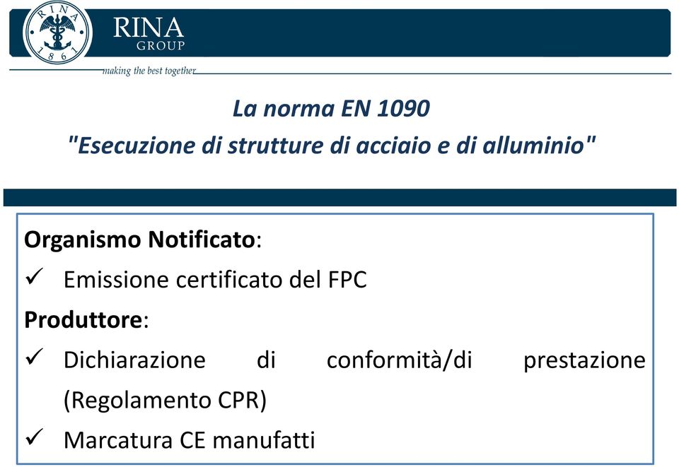 certificato del FPC Produttore: Dichiarazione di