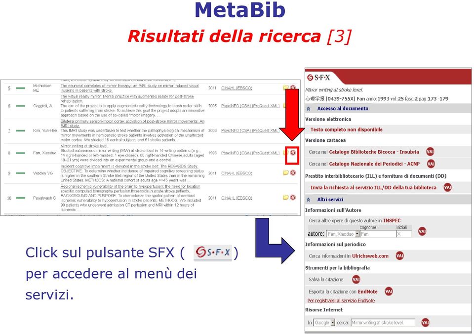 pulsante SFX ( ) per