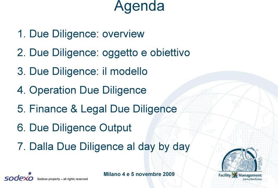 Due Diligence: il modello 4. Operation Due Diligence 5.