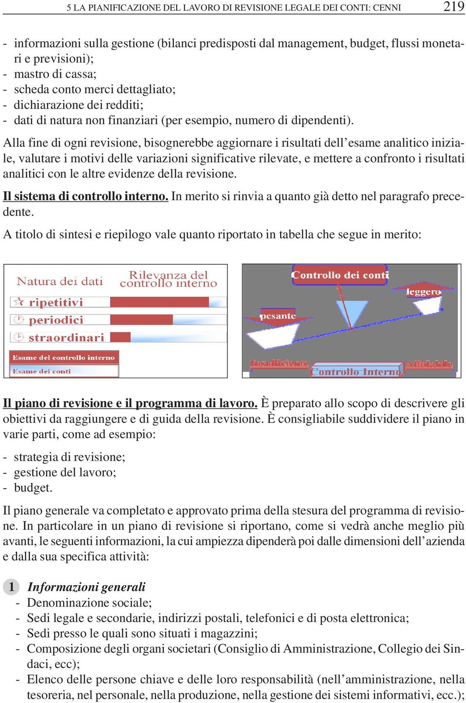 Alla fine di ogni revisione, bisognerebbe aggiornare i risultati dell esame analitico iniziale, valutare i motivi delle variazioni significative rilevate, e mettere a confronto i risultati analitici