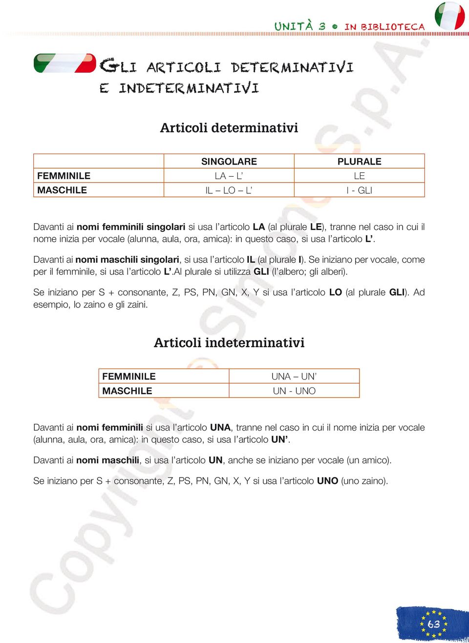 Davanti ai nomi maschili singolari, si usa l articolo IL (al plurale I). Se iniziano per vocale, come per il femminile, si usa l articolo L.Al plurale si utilizza GLI (l albero; gli alberi).