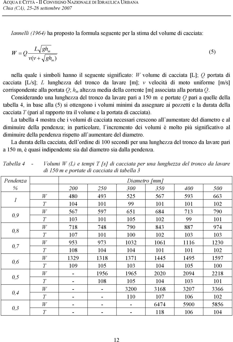 corrispondente alla portata Q; h m altezza media della corrente [m] associata alla portata Q.