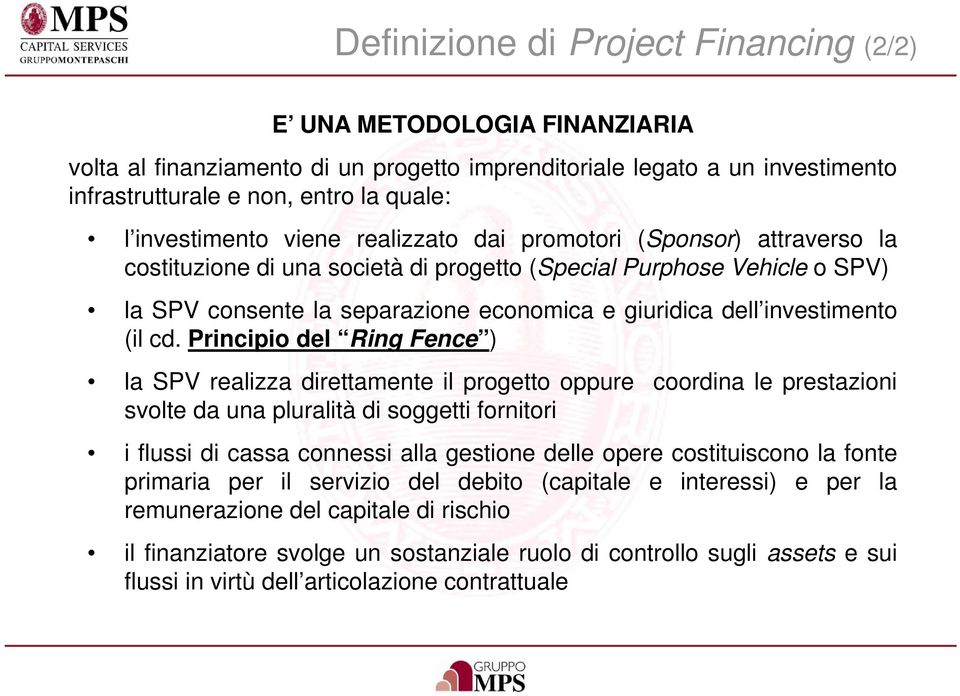 investimento (il cd.