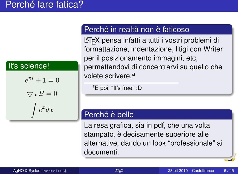 indentazione, litigi con Writer per il posizionamento immagini, etc, permettendovi di concentrarvi su quello che volete scrivere.