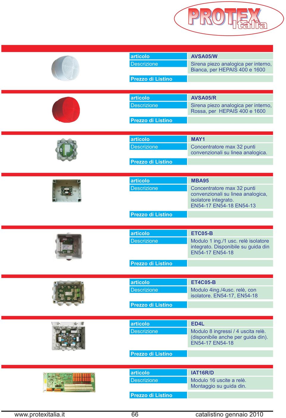 EN54-17 EN54-18 EN54-13 ETC05-B Modulo 1 ing./1 usc. relè isolatore integrato. Disponibile su guida din EN54-17 EN54-18 000,00 ET4C05-B Modulo 4ing./4usc.