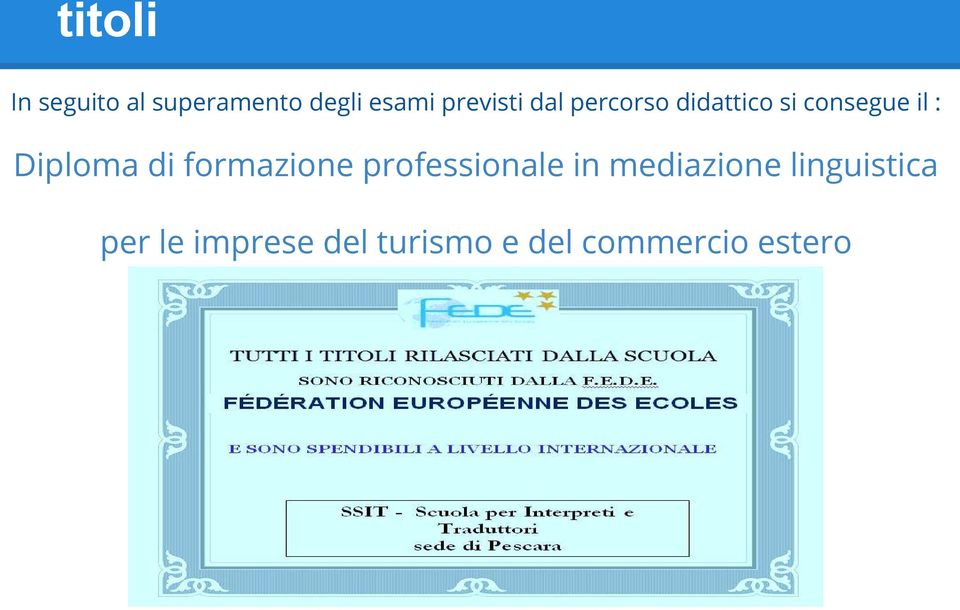 Diploma di formazione professionale in mediazione