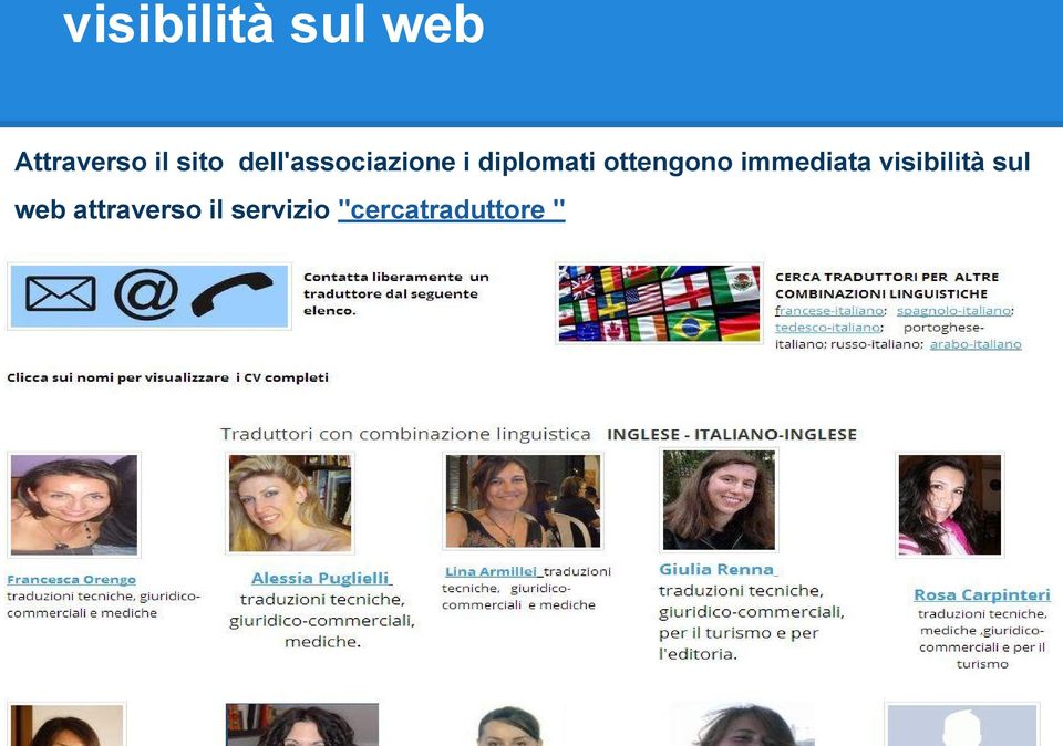 immediata visibilità sul web attraverso il