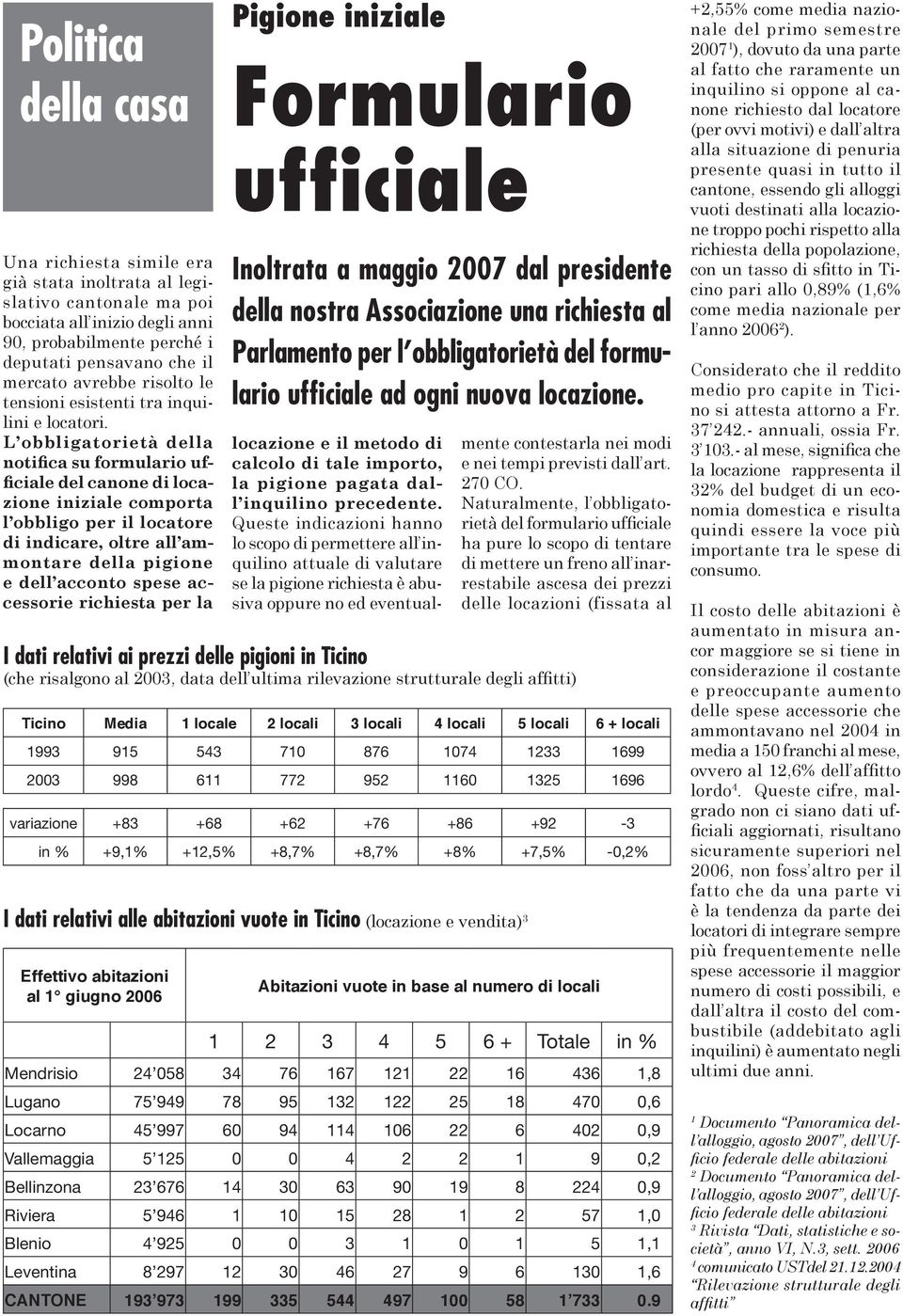 L obbligatorietà della notifica su formulario ufficiale del canone di locazione iniziale comporta l obbligo per il locatore di indicare, oltre all ammontare della pigione e dell acconto spese