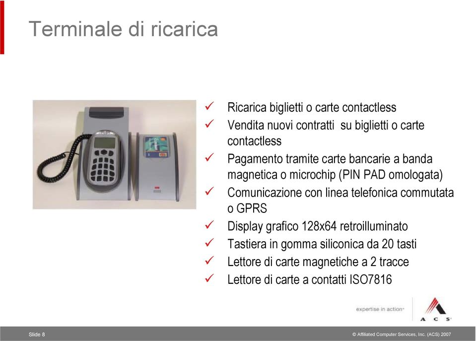 Comunicazione con linea telefonica commutata o GPRS Display grafico 128x64 retroilluminato Tastiera in