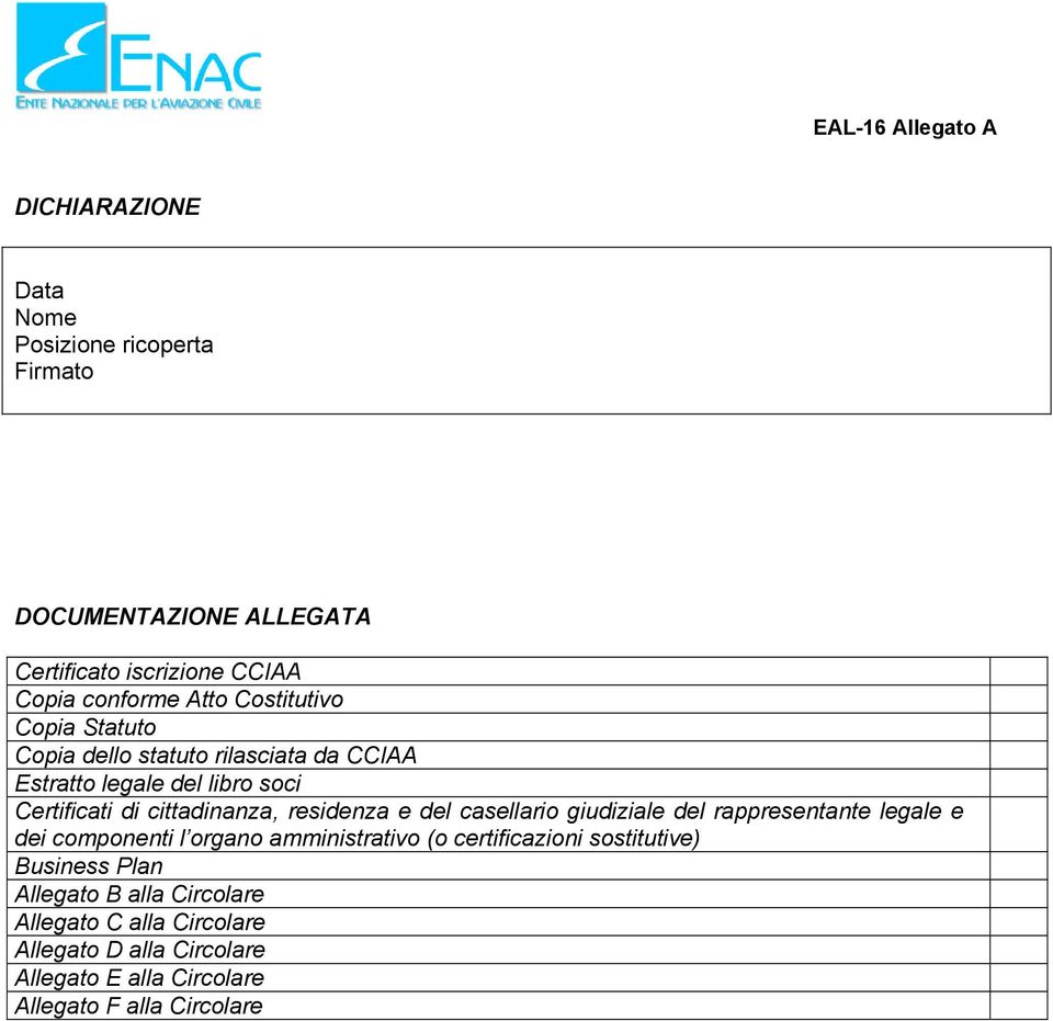 cittadinanza, residenza e del casellario giudiziale del rappresentante legale e dei componenti l organo amministrativo (o certificazioni