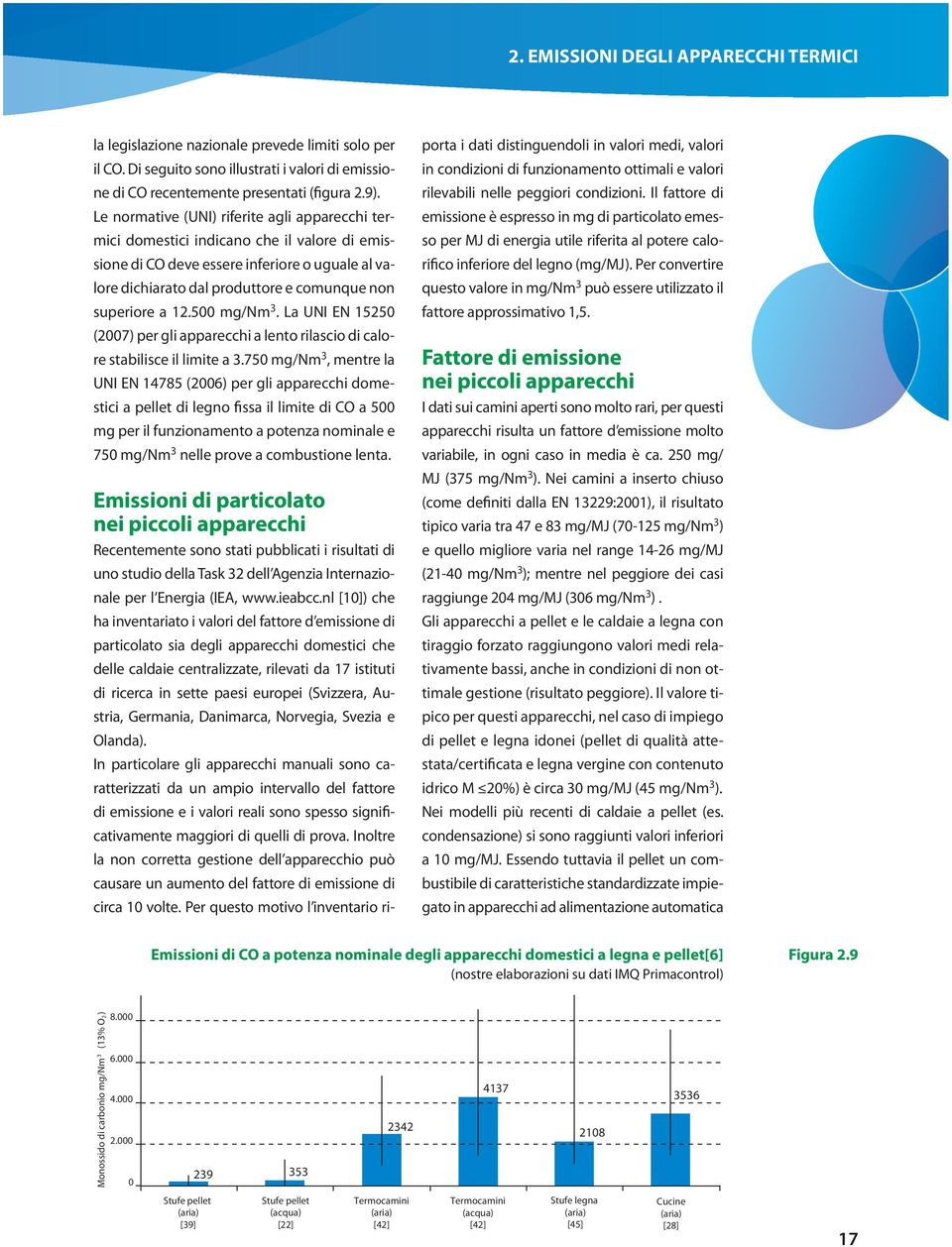 12.500 mg/nm 3. La UNI EN 15250 (2007) per gli apparecchi a lento rilascio di calore stabilisce il limite a 3.