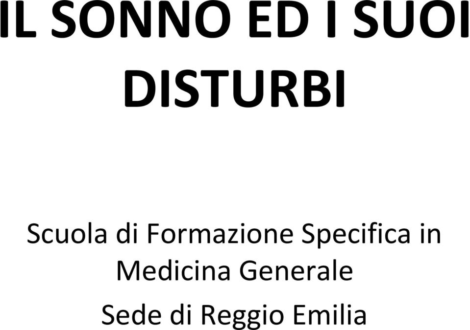 Formazione Specifica in