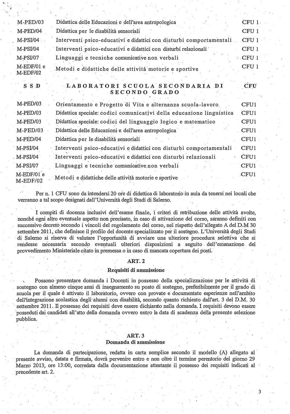 didattici con d~sturbi comportamentali InterventÌpsico-educatlvi e didattici con disturbi relazionali ' Linguaggi e tecniche comunicative non verbali Metodi edidat~iche delle attività motori e ~