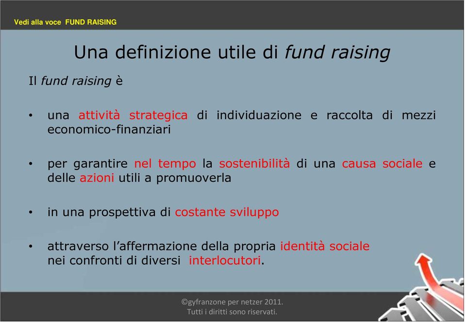 sostenibilità di una causa sociale e delle azioni utili a promuoverla in una prospettiva di