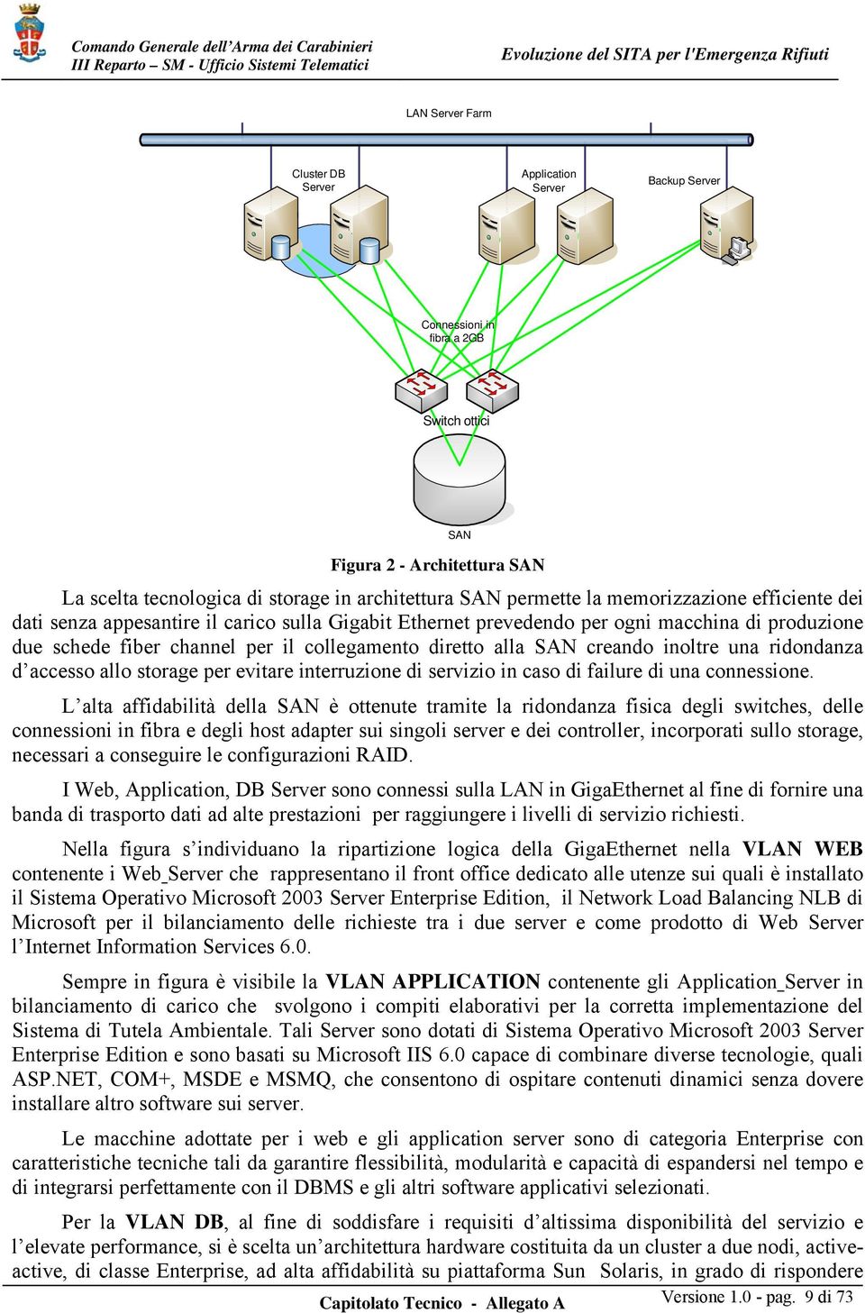 creando inoltre una ridondanza d accesso allo storage per evitare interruzione di servizio in caso di failure di una connessione.