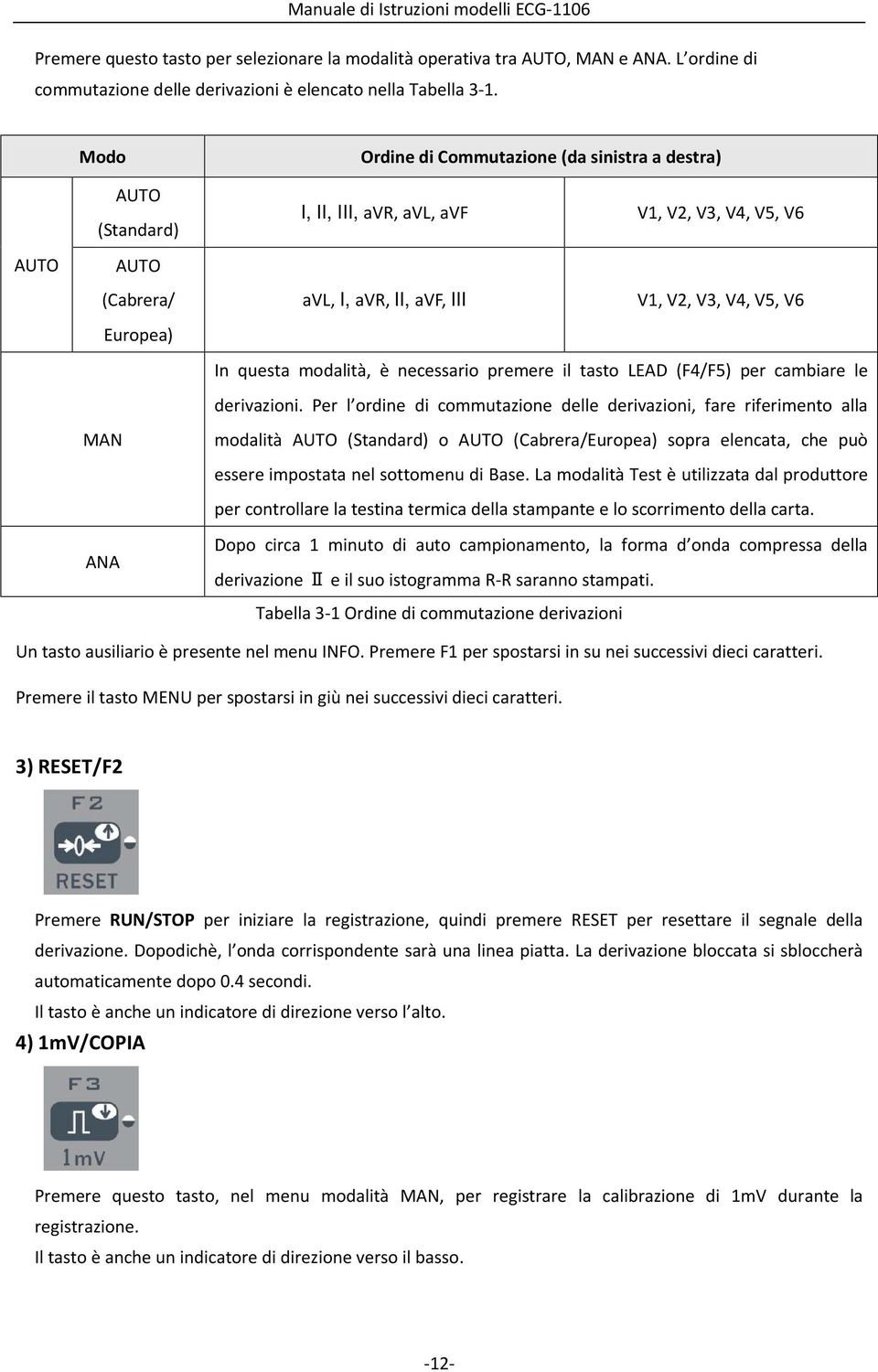 questa modalità, è necessario premere il tasto LEAD (F4/F5) per cambiare le derivazioni.