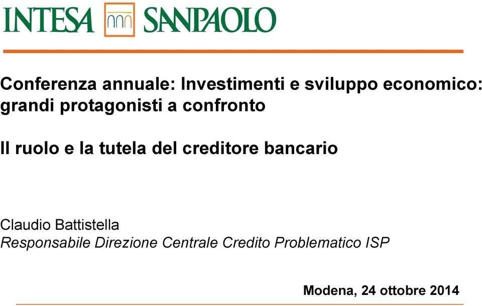 creditore bancario Claudio Battistella Responsabile