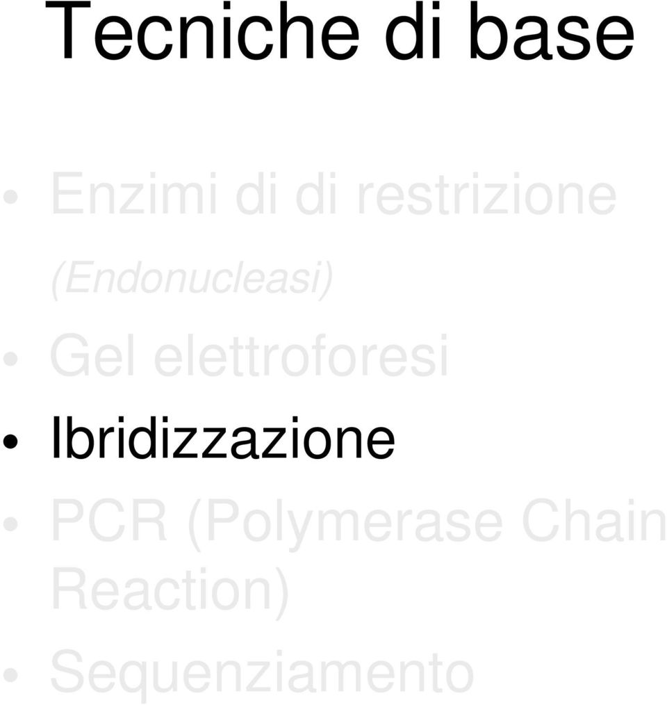 elettroforesi Ibridizzazione PCR