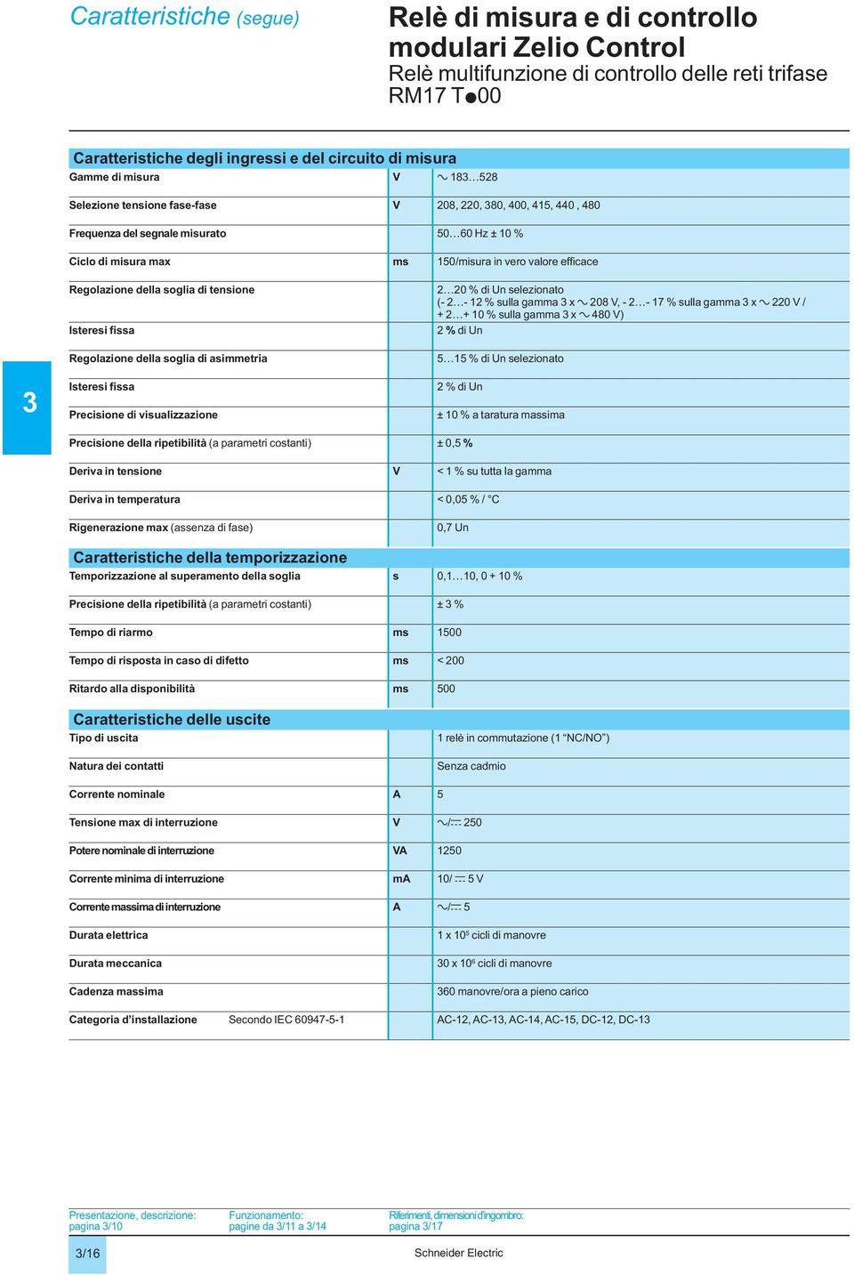 tensione Isteresi fissa Regolazione della soglia di asimmetria Isteresi fissa Precisione di visualizzazione 2 20 % di Un selezionato (- 2-12 % sulla gamma x a 208 V, - 2-17 % sulla gamma x a 220 V /