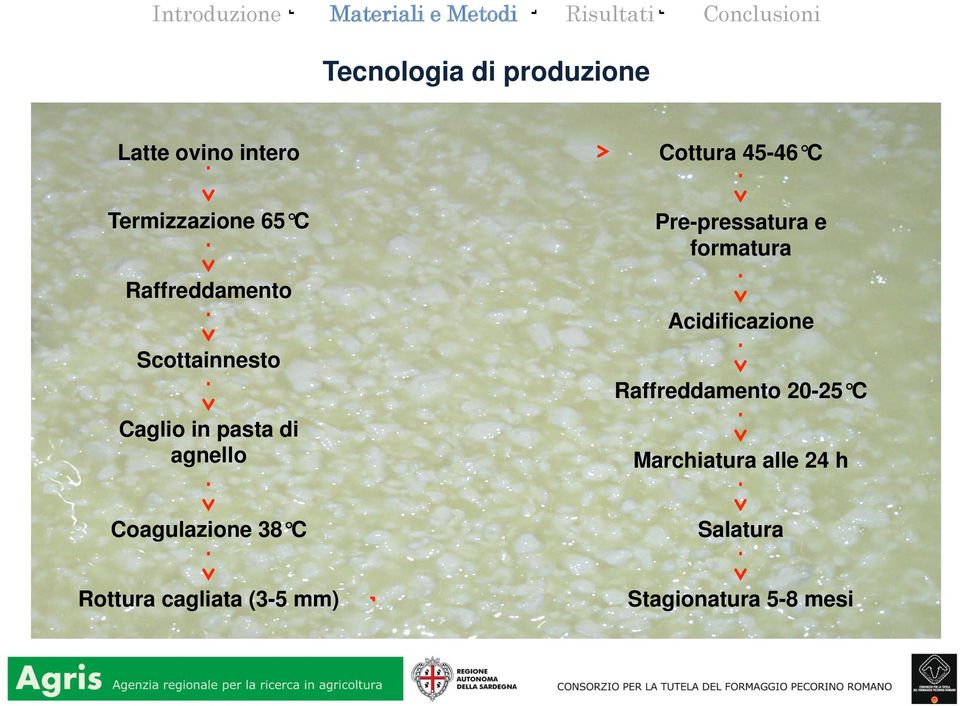 Pre-pressatura e formatura Acidificazione Raffreddamento 20-25 C