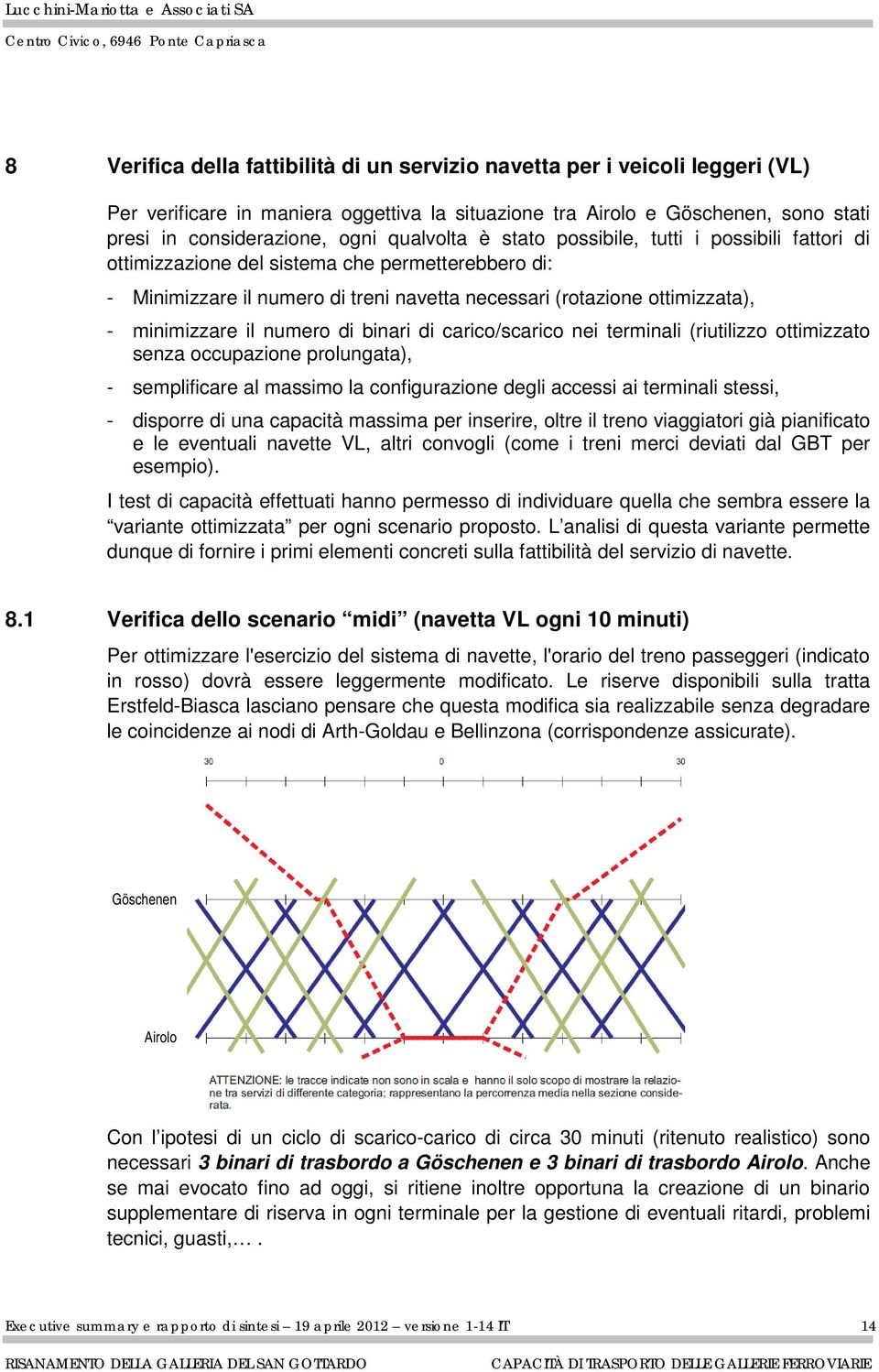 il numero di binari di carico/scarico nei terminali (riutilizzo ottimizzato senza occupazione prolungata), - semplificare al massimo la configurazione degli accessi ai terminali stessi, - disporre di