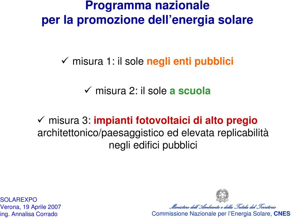 scuola misura 3: impianti fotovoltaici di alto pregio