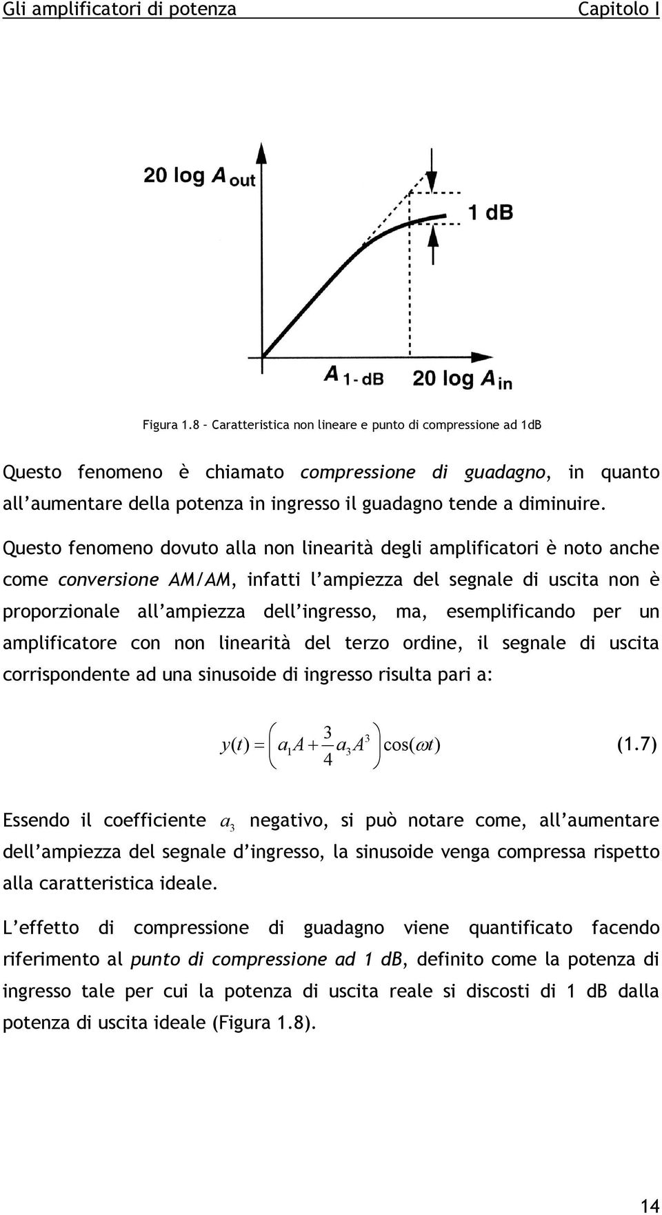 Questo fenomeno dovuto alla non linearità degli amplificatori è noto anche come conversione AM/AM, infatti l ampiezza del segnale di uscita non è proporzionale all ampiezza dell ingresso, ma,